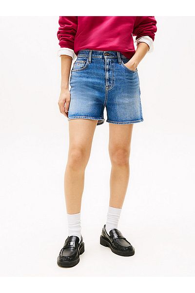Tommy Hilfiger Dámské šortky Th Regular Denim Mom - modré