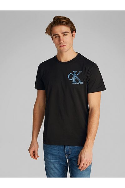 Calvin Klein Calvin Klein Men Black Meta Monogram Short Sleeve T-Shirt