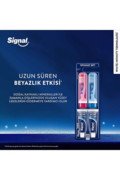 Signal White Now Diş Macunu 14 ml + Diş Fırçası Seyahat Seti 2li