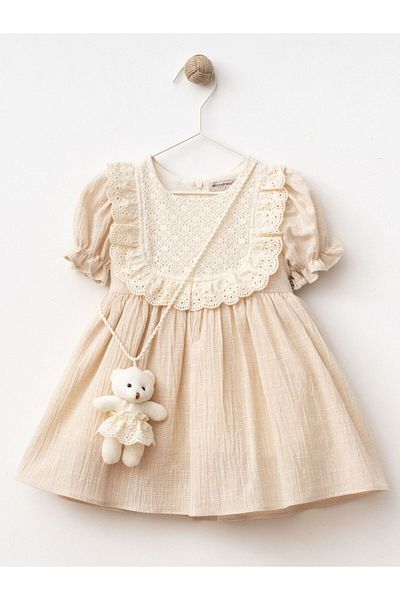 Cherrys Bebek Lacy Şile Linen Baby Girl Dress