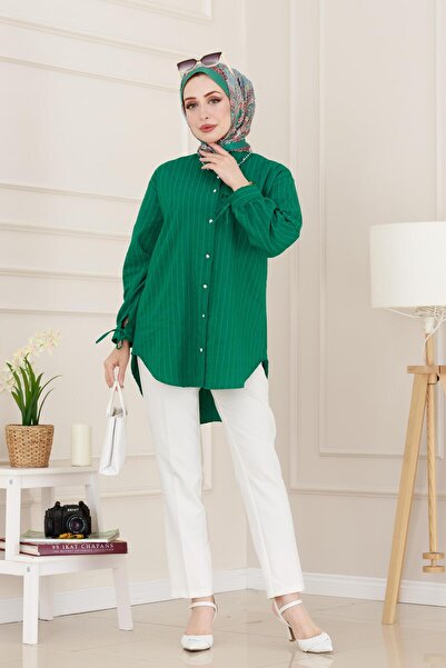 Sevitli سترة هلالية مرصعة بالأحجار - أخضر زمردي