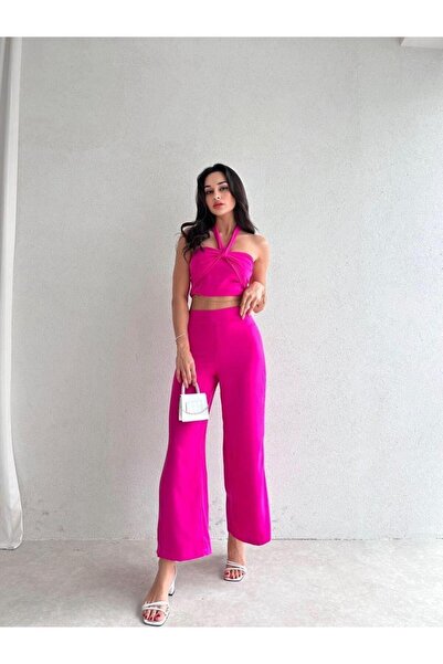 MİSSCİXFASHİON مجموعة قصيرة من الأعلى إلى الأسفل مع تفاصيل حزام مربوط