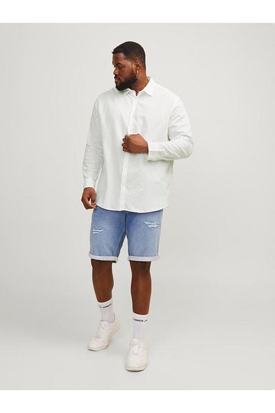 Jack & Jones Plus Ανδρικό μινιμαλιστικό μακρυμάνικο πουκάμισο Jack&jones Plus - Casual και κομψό