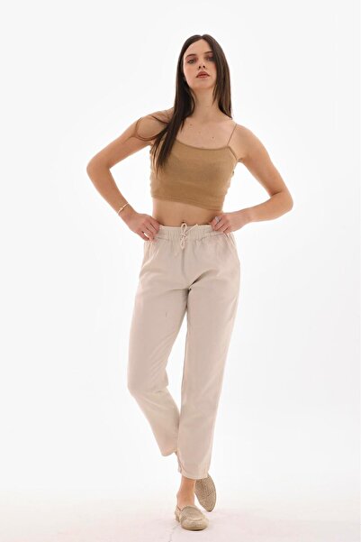 Kiremit Women's Tie-Waist Canvas Pants