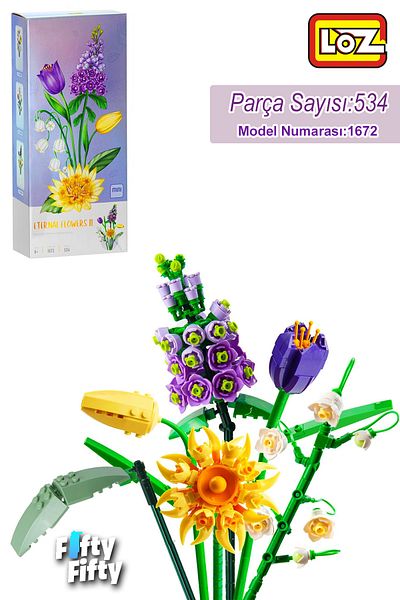 Vagonlife Loz Decorative and Collectible Flower Bouquet 534 Pieces Flower Model Making Set Fflz-1672