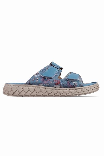 Lal Shoes & Bags Papuci de damă din piele naturală – papuci cu model albastru