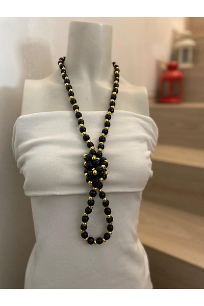 canan dizayn Bohemian Knotted & Solid Necklace