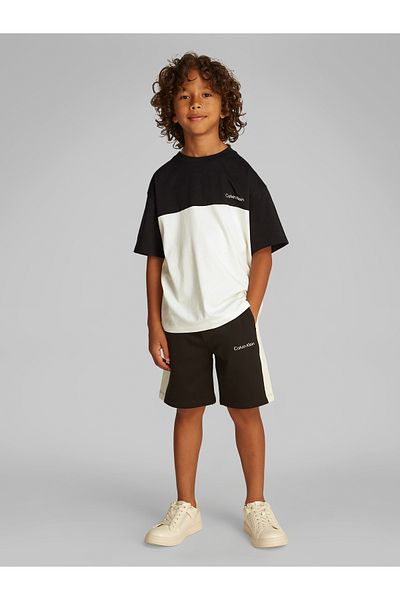 Calvin Klein Boys Black Color Block Short Sleeve T-Shirt