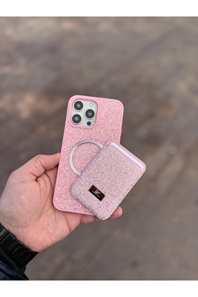 Genel Markalar İPHONE 11 PEMBE TAŞLI TELEFON KILIFI VE MAGSAFE KREDİ KARTLIK ...