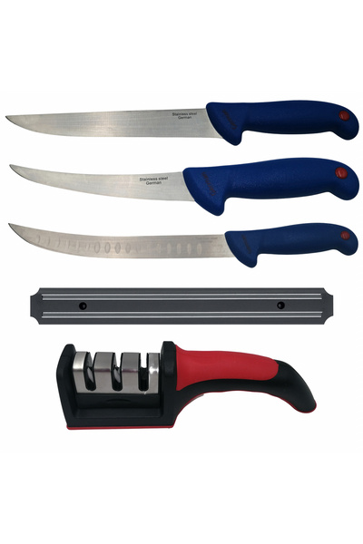 Depox Set de măcelărie IdeallStore, cuțit de bucătărie, filet, suport magneti...