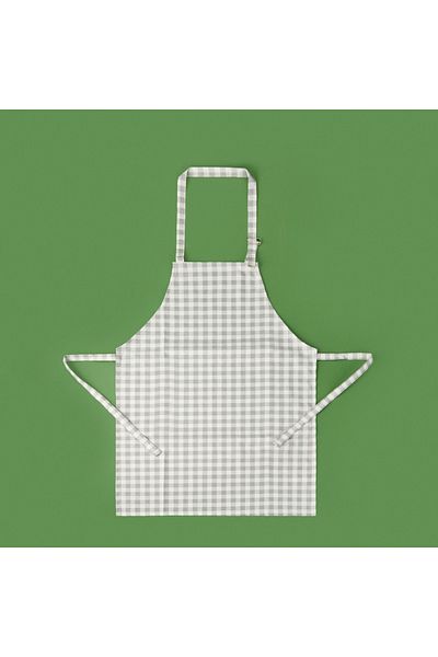 Evidea Soft Gingham Kitchen Apron - Gray / Ecru - 63X72 cm
