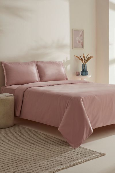 Karaca Home Set cuvertură dublu Jemma 120 fire 100% bumbac satinat Pudra