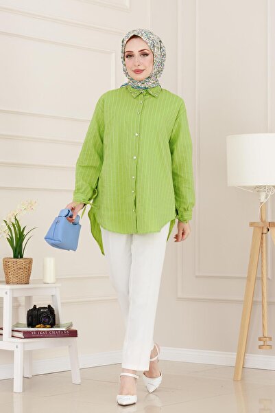 Sevitli سترة هلالية مرصعة بالأحجار - أخضر فستقي