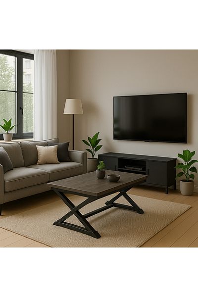 TrentonGCC Contemporary Two-Tier Coffee Table with Lower Shelf