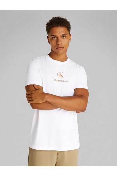 Calvin Klein Calvin Klein Men White Shadow Logo Short Sleeve T-Shirt