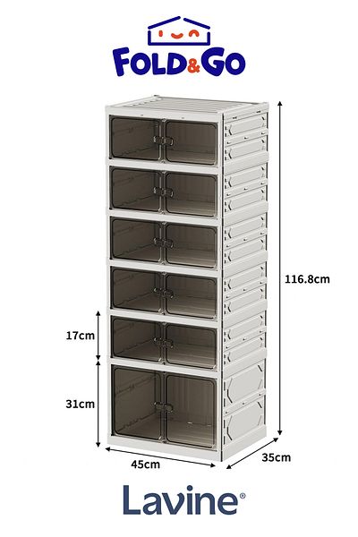 obido 6 Floor Foldableportable Large Capacity Portable Organizer Shoe Organizer "White"