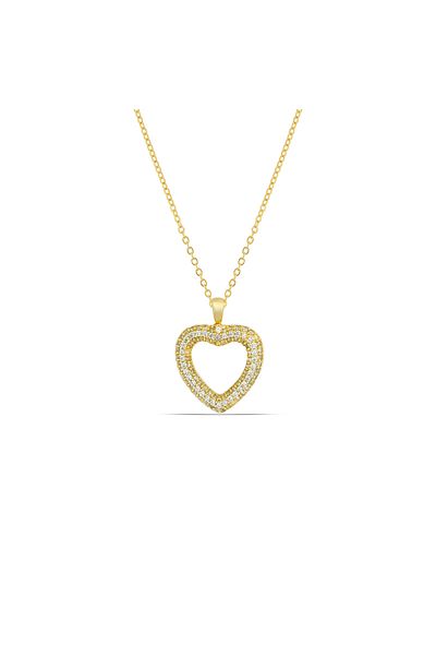 Forentina Gold Heart Necklace and Earrings - Gold Metal Wristwatch Combination