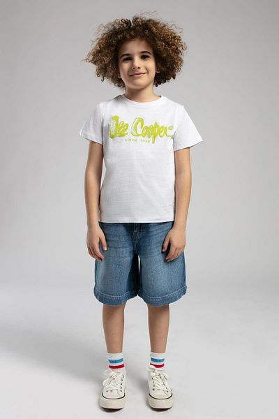 Lee Cooper Drawinglogo Boy's T-Shirt White-Y