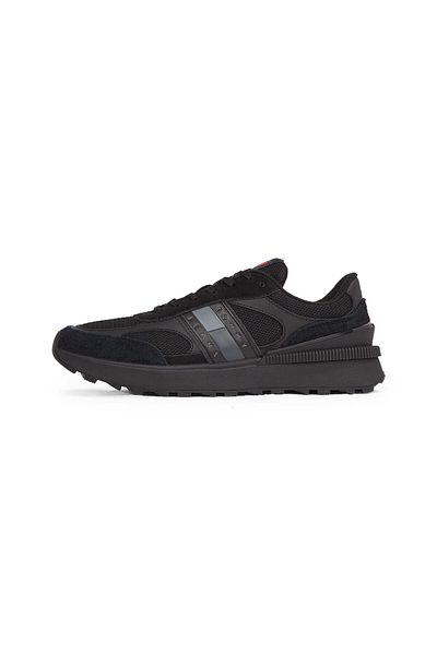 Tommy Hilfiger Men's High Comfortable Sole Suede Detailed Black Sneakers Em0Em01537-Bds