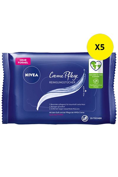 NIVEA X5 - NIVEA MAKE-UP CLEANSING WET WIPES 25PCS CREAM CARE