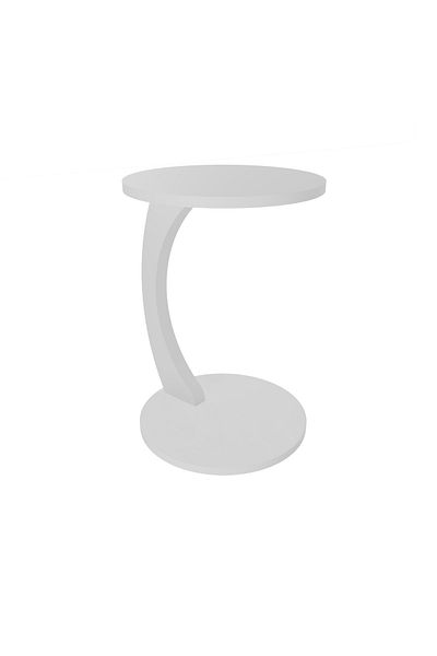 Sugo Design sugodesign C-Form Coffee Table with Wheels Velvet White Color