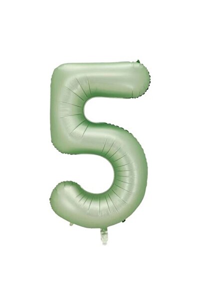 kidspartim 5 أرقام بالون ريترو أخضر فويل 34 بوصة 76 سم