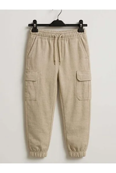 Zekids Boy's Linen Waist Elastic Cargo Pants