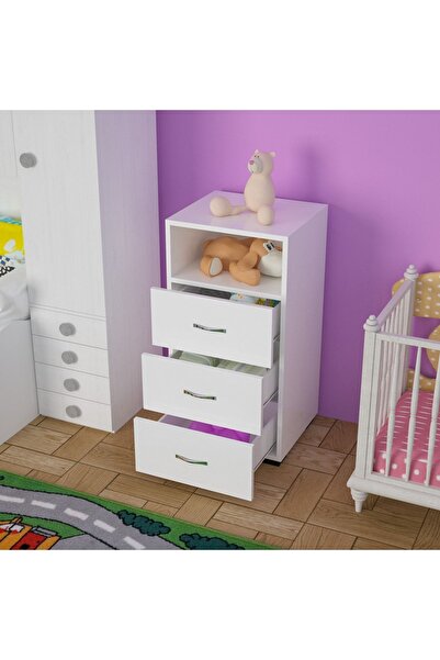 Modilayn 3 Çekmeceli Tek Gözlü Dar Şifonyer