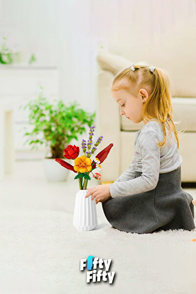 Vagonlife Loz 574 Pieces Flower Model - Collectible Flower Bouquet and Bucket Set Fflz-4603