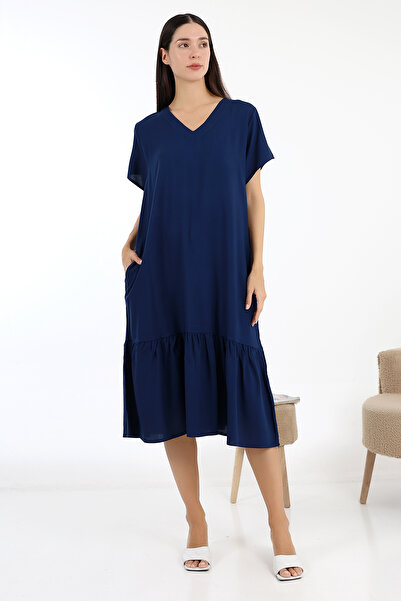 LİKAPA Rochie de mărime mare cu volane din viscoză