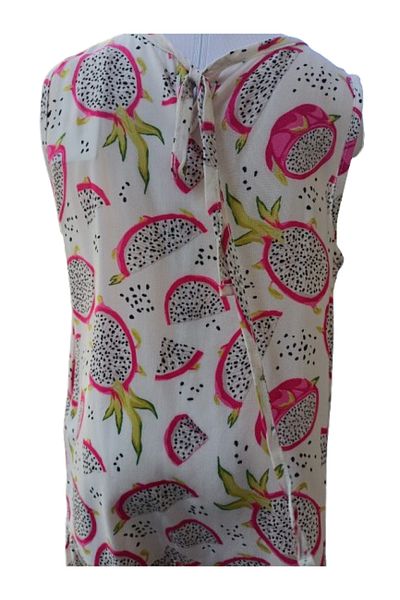 Çikoby Girl's Dress Patterned Fruit Picture Printed Woven