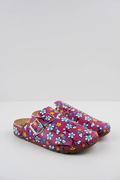 XJIM Women's Floral Fuchsia Comfortable Sole Orthopedic Patterned Summer Lightweight Sabo Slippers