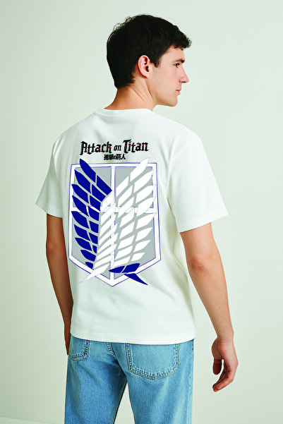 By Caspita Fashion Tricou alb oversize unisex cu imprimeu pe spate Lenithra A...