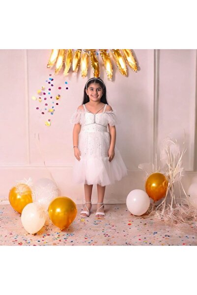 Ahsenimbebe SİM İPLİ KISA KIZ ÇOCUK ABİYE ELBİSE 5-10 YAŞ