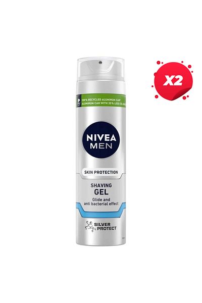 NIVEA X2 - NIVEA GEL RAS 200ML SILVER PROTECT