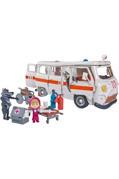Masha and the Bear مجموعة ألعاب سيارة إسعاف سيمبا ماشا 109309863