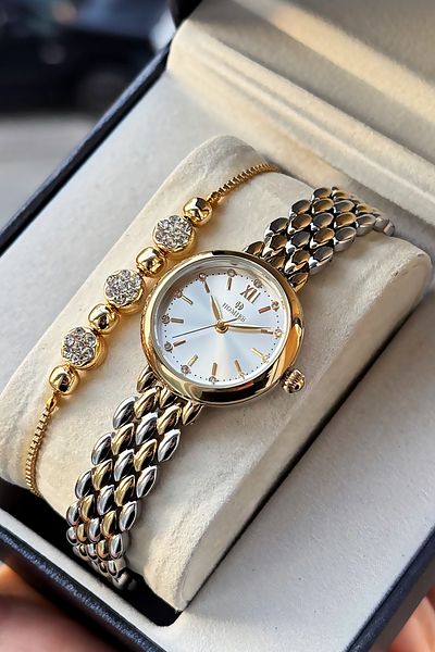 Homies Special Boxed Women Wristwatch Waterproof Gold Silver Color Steel Band Gift Bracelet Hmby2056C2