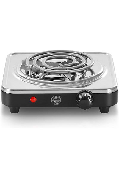 ALSAIF Electric Stove With Single Burner Stainless Steel 1000w With Temperature Control Key By Al Saif Gall