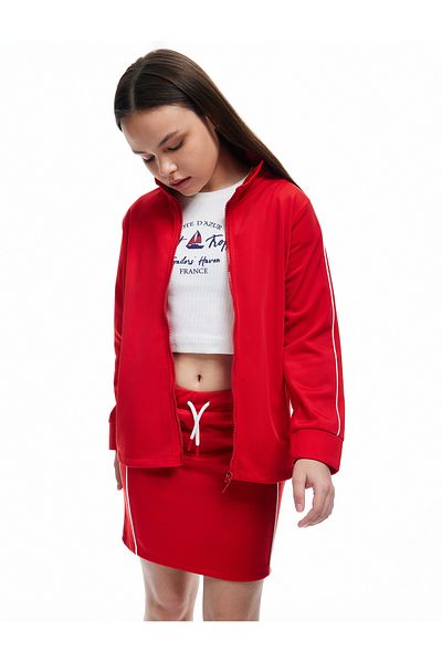 Koton Long Sleeve Stand Collar Zippered Oversize Sweatshirt