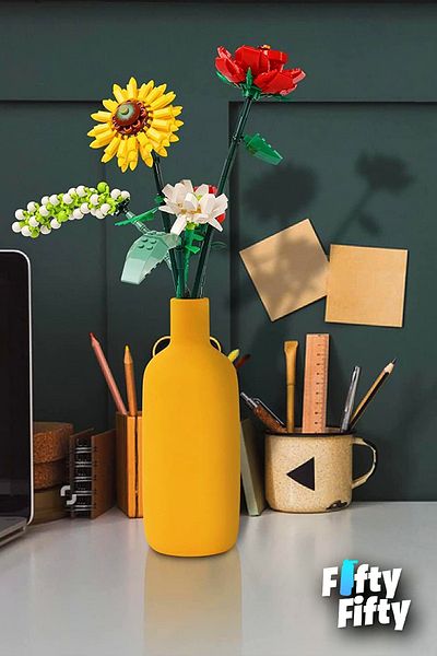Vagonlife Loz Decorative and Collectible Flower Bouquet 568 Pieces Flower Model Making Set Fflz-1659