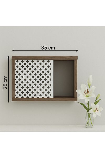 ZeuZ Brand Decorative Wall Hanging Fuse and Modem-Wifi Storage Box 25X35 cm Depth 11 cm
