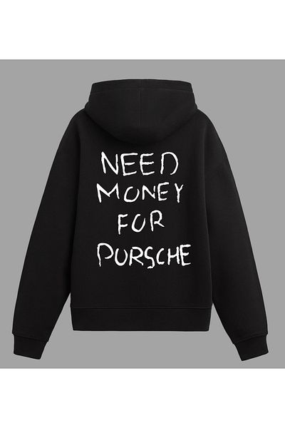 Edizen Unisex Oversize Porsche Premium Hoodie 100% Mohair Black Door Sweatshirt