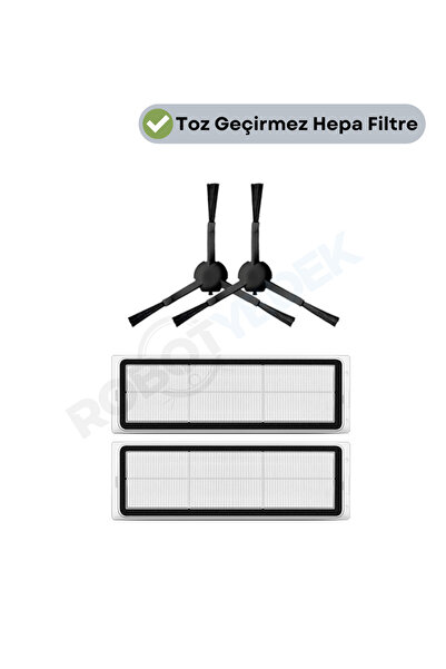 robotyedek Dreame Z10 Pro - فلتر Hepa بديل متوافق مع 4 قطع ومجموعة فرشاة جانبية