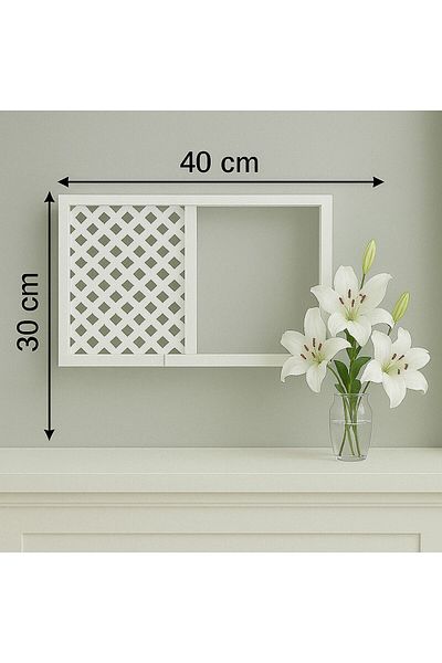 ZeuZ Decorative Wall Hanging Fuse and Modem-Wifi Storage Box 30X40 cm Depth 11 cm