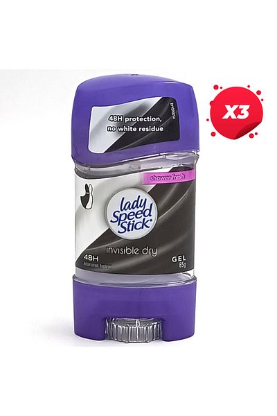 Lady Speed Stick X3 - LADY SPEED STICK ANTIPERSPIRANT STICK 65G GEL INVISIBLE