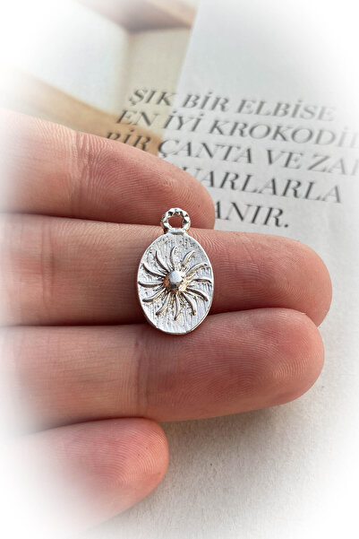 roshel Rodyum Kaplama Madalyon Güneş Model Kolye Ucu