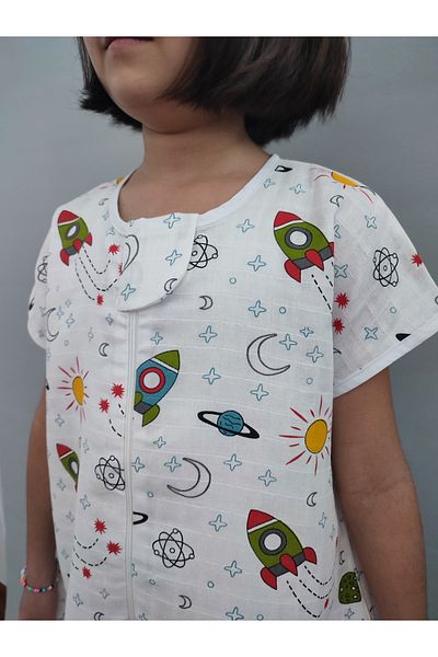 Pamuk Pazen Colorful Space Patterned 0.5 Tog Summer Sleeping Bag 24-28 Degrees