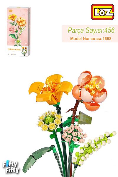 Vagonlife Loz Decorative and Collectible Flower Bouquet 456 Pieces Flower Model Making Set Fflz-1658