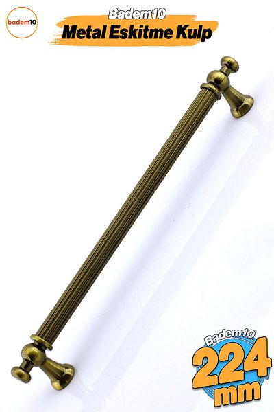 Badem10 Mâner din metal galben antic Selçuklu 224 mm Sertar de mobilier Dulap de bucătărie Mânere de ușă dulap Mâner de ușă