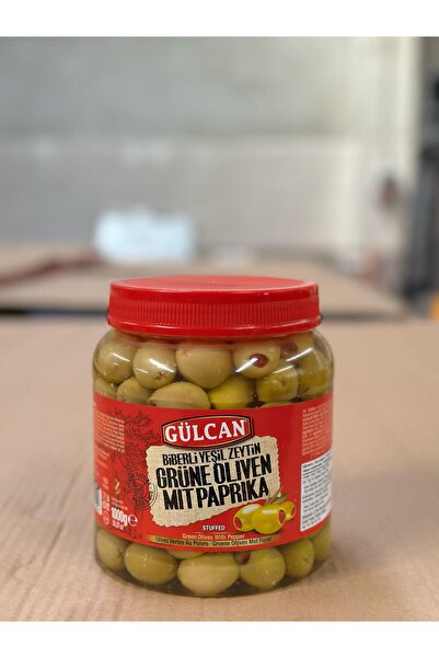 Gülcan Biberli Yeşil Zeytin 1kg Xxl(100-120)klb
